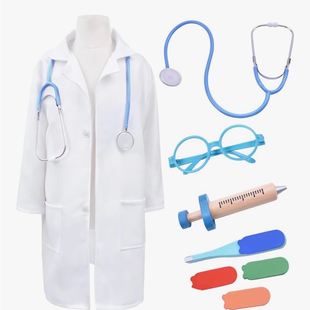 Kids' White Doctor Costume with Accessories